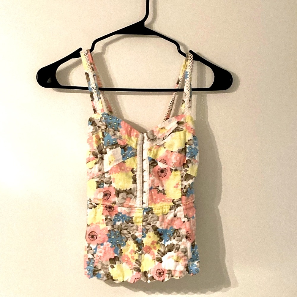 Free People Floral Corset Top